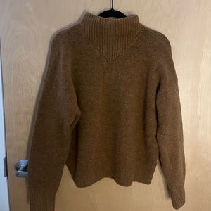 Madewell Brown Wool Turtleneck Sweater